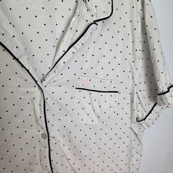 Victoria’s Secret White Polka Dot Cotton Pajama Top Size XL - Picture 5 of 8
